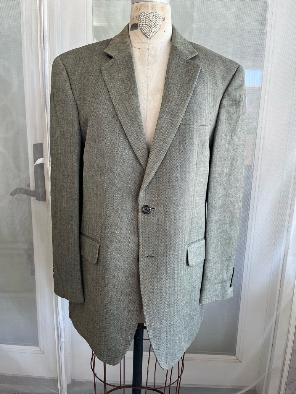 Ralph Lauren Men's 40R Olive Green Single-Breasted Wool Silk Sport Coat